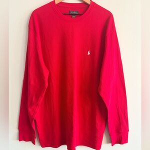 Polo by Ralph Lauren Men's Vibrant Red Long Sleeve Sleepwear Shirt